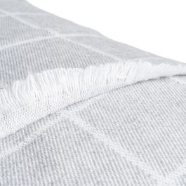 Cojín Cuadros Gris Perla Algodón 50 X 70 cm