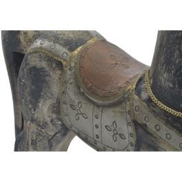 DKD Home Decor Figura Decorativa Caballo Colonial de Madera y Metal Natural Negro Hecha a Mano 15x63x50 cm DKD Home Decor Figura Decorativa Caballo Colonial de Madera y Metal Natural Negro Hecha a Mano 15x63x50 cm