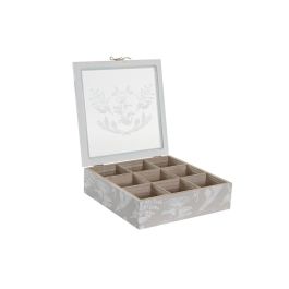 Caja Infusiones Alpino DKD Home Decor Verde Blanco 24.5 x 6 x 24.5 cm (3 Unidades)