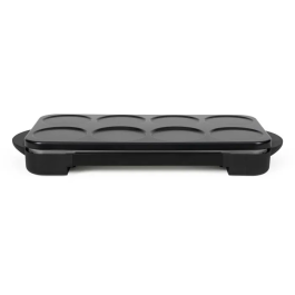 Livoo DOC349N Crepera y Plancha 2 en 1 de 1500 W para 8 Mini Crepes (11.5 cm), Sin PFAS, Color Negro