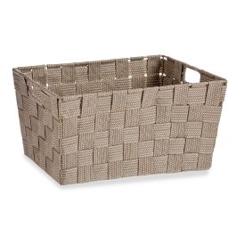Kipit Cesta de Tela Conica Rectangular con Asas, Marrón, 30x14x20 cm (18 Unidades)