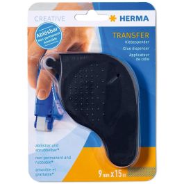 HERMA 1060 Dispensador Adhesivo Transferible Removible Negro, 15m. Para papel y manualidades. 1 unidad