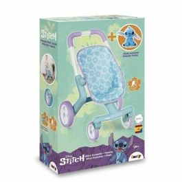 Smoby SMO3032162512258 - Cochecito Stitch + Peluche - Juguete para Niños a Partir de 18 Meses