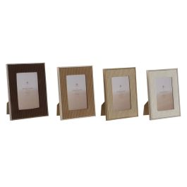 Marco de Fotos Home ESPRIT Marrón Beige Terciopelo Cristal Moderno (4 Unidades)