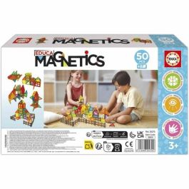 EDUCA EDU8412668202702 Magnetics Zoo Park - Juego de Construcción - 50 piezas magnéticas, 4 animales, 8 cartas - Desde 3 años