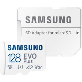 Samsung MB-MC128SA/EU Tarjeta Memoria microSDXC EVO Plus 128GB, 160MB/s, Clase 10 U3 A2 V30, con Adaptador SD para Móvil y Tablet
