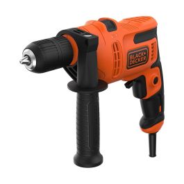 Black+Decker Taladro percutor 500W BEH200-QS - 2900rpm, 13mm portabrocas, hasta 20mm madera, 13mm acero/hormigón