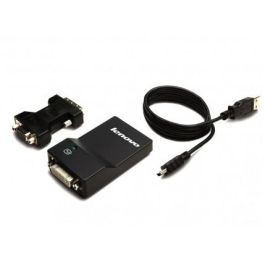 Lenovo Adaptador Monitor USB 3.0 a DVI/VGA 2048 x 1152 Pixeles Negro