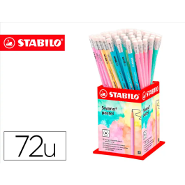 Stabilo Lápices de grafito Swano, mina 2.2 mm dureza HB, expositor 72 unidades, colores pasteles Precio: 24.50000014. SKU: B16SFCTC7A
