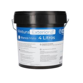 Edm Pintura plástica blanca mate 4 l para interior y exterior