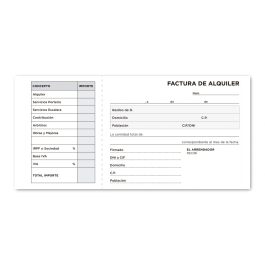 Liderpapel T207 Talonario Inquilinato 3/Folio Original y Copia con Condiciones e IVA