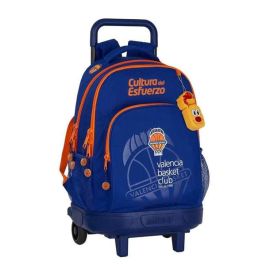 Mochila Escolar con Ruedas Compact Valencia Basket M918 Azul Naranja (33 x 45 x 22 cm)