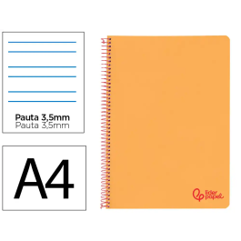Liderpapel Cuaderno espiral Wonder A4 tapa plástico 80 hojas 90gr pauta ancha 3,5mm con margen color naranja Precio: 14.58999971. SKU: B1JH7L5DGR