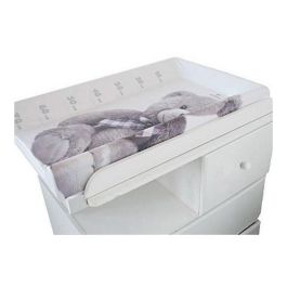 Domiva Cambiador Little Bear con Colchón para Bebé Mixto - PVC Sin Ftalatos, MDF, Espuma PU, Bordes Anticaídas, Fácil Limpieza, 50x80x10 cm