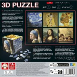 Educa 20123 Puzzle 3D Cube Arte - Reto de 6 Puzzles de 36 Piezas en 1 Cubo para +8 Años