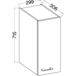 Mueble alto - MODENA - 30 cm - Roble artesanal y negro mate - CUISINIER Mueble alto - MODENA - 30 cm - Roble artesanal y negro mate - CUISINIER