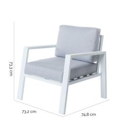 Sillón de jardín Thais 73,20 x 74,80 x 73,30 cm Aluminio Blanco