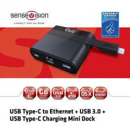 Club 3D Adaptador SenseVision USB 3.0 C a Ethernet Gigabit LAN con USB 3.0 y USB Tipo C