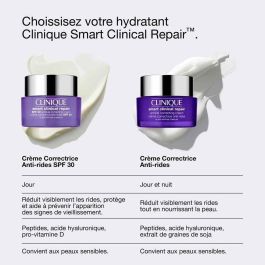 Clinique ILN50530 SMART CLINICAL Crema Antiarrugas Antiedad Hidratante SPF30 50ml. Pieles Sensibles, Corrección Arrugas y Protección UV.