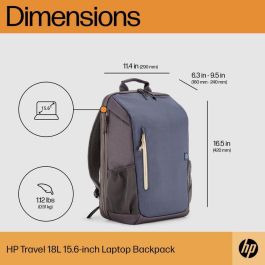 HP Mochila de Viaje para Portátil 15.6 pulgadas 18 Litros, Color Azul Noche. Diseño Espacioso y Elegante, Ideal para Viajes