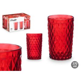 Vaso Diamante Rojo 370 ml Vidrio - Vivalto 8x12.5x8 cm (24 Unidades) Precio: 36.49999969. SKU: B1FTJJ6SS2