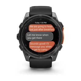 Garmin Fenix 8 3,56 cm (1.4") AMOLED 454 x 454 Pixeles Pantalla táctil Gris Wifi GPS (satélite) Silicona Negro