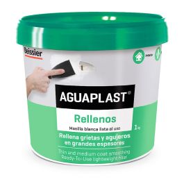 Aguaplast 70059-003 Masilla rellenos 1kg - Rellena grietas y agujeros, color blanco, para interior