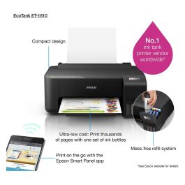 Epson Impresora EcoTank ET-1810 Color Wi-Fi - Impresión de Alta Calidad para Hogar y Oficina