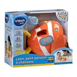 Vtech Baby Juguete de baño musical y parlante León, con pececito y canciones, para niño y niña, a partir de 6 meses, naranja