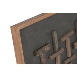 DKD Home Decor Cuadro Moderno de Madera Reciclada Pino Negro Natural 122 x 82 x 4 cm para Decoración del Hogar
