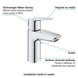 Mezclador monomando de lavabo - Tamaño S - GROHE - Start - Chrome Mezclador monomando de lavabo - Tamaño S - GROHE - Start - Chrome