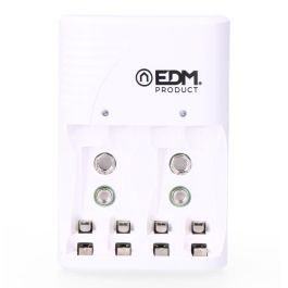 Edm Cargador de pilas para 4 pilas AA AAA 9V 220-240V 50Hz sin pilas
