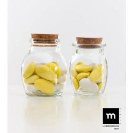 La Mediterranea Tarrito Vidrio Tapon Corcho 60 ml - 4.4 x 4.3 x 6.5 cm (36 Unidades)
