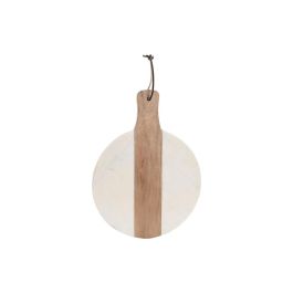 DKD Home Decor Tabla de Cortar Urban de Mármol y Acacia Blanco Natural 31 x 41 x 2 cm