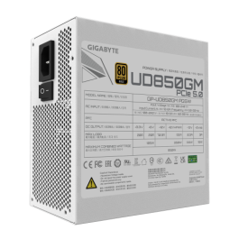 GIGABYTE UD850GM PG5W Fuente de Alimentación ATX 850W 80 PLUS Gold Totalmente Modular Negra para PC
