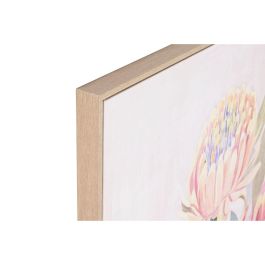 Cuadro Home ESPRIT Verde Rosa Flores Shabby Chic 75 x 4 x 100 cm (2 Unidades)