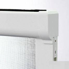 Stor Insect Mosquitera Enrollable Vertical para Ventana de Fibra de Vidrio PVC Gris y Marco PVC con Caja Discreta 145 x 100 cm