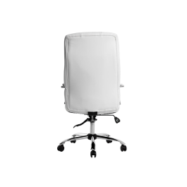 Q-connect Silla de Dirección Piav Simil Piel Base Metálica Ruedas Premium Color Blanco Altura Máxima 1250 mm, Anchura 610 mm, Profundidad 700 mm
