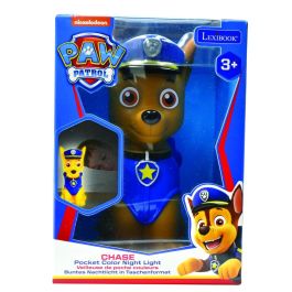 LEXIBOOK Luz Nocturna 3D Chase Patrulla Canina Paw Patrol, cambio de color azul, amarillo, rojo y verde, 13 cm