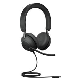 Jabra Evolve2 40 SE Auriculares para Oficina USB-C con Busylight y Certificación Microsoft Stereo para Llamadas y Música