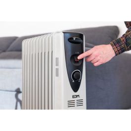 Edm Radiador de aceite 2500W 11 elementos con termostato y protección contra sobrecalentamiento