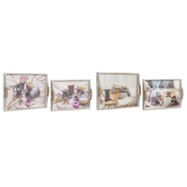 DKD Home Decor Bandeja Multicolor 40 x 30 x 6 cm Set de 2