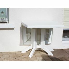 GROSFILLEX Mesa Vega 118x77 Blanco de Resina Plegable, Compacta y Abatible, con Orificio para Sombrilla, Resistente UV/Intemperie GROSFILLEX Mesa Vega 118x77 Blanco de Resina Plegable, Compacta y Abatible, con Orificio para Sombrilla, Resistente UV/Intemperie