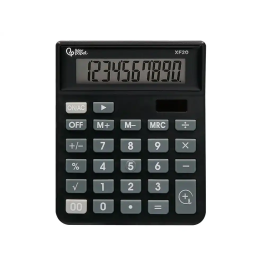 Liderpapel xf20 Calculadora Sobremesa 10 Dígitos Solar y Pilas Color Negro 127x105x24 mm