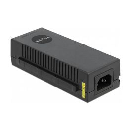 Delock Inyector PoE+ 802.3at 30W para 10 Gigabit Ethernet, Fuente de Alimentación Interior para Cámaras de Seguridad, 100-240V AC, Negro