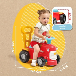 Falk Correpasillos Maurice FAL1702634130998 con Volante y Asiento Abatible Fabricado en Francia con 90% Plástico Reciclado desde 12 Meses