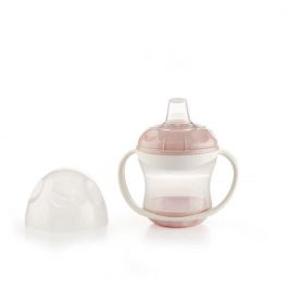 Vaso + tapa antigoteo THERMOBABY - Rosa empolvado