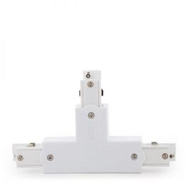 Conector T Carril Trifásico Blanco Conector T Carril Trifásico Blanco