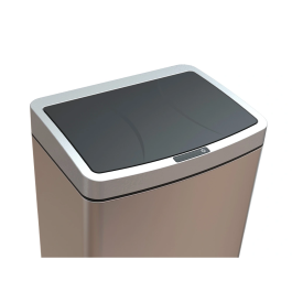 Q-connect Papelera con Sensor Automático, Capacidad 60 Litros, Metal Cromado, 630x270x400 mm