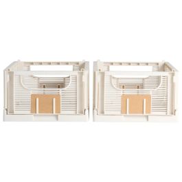 Day Caja Plegable 33X24,5 Bla 2 Unidades con Etiqueta para Contenido, Plástico Reciclado Apilable Blanco